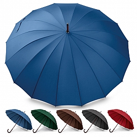 Umbrela cu 16 panele din poliester si maner curb din lemn - 31120